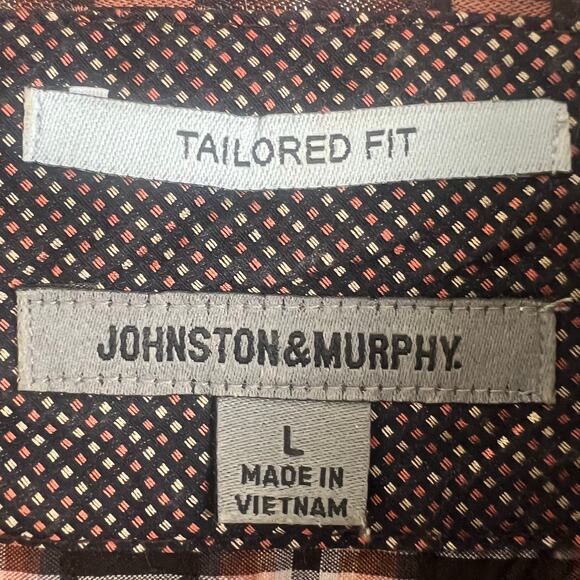 Johnston & Murphy shirt men’s Large tailored fit  geometric flip cuff button up - Picture 4 of 7